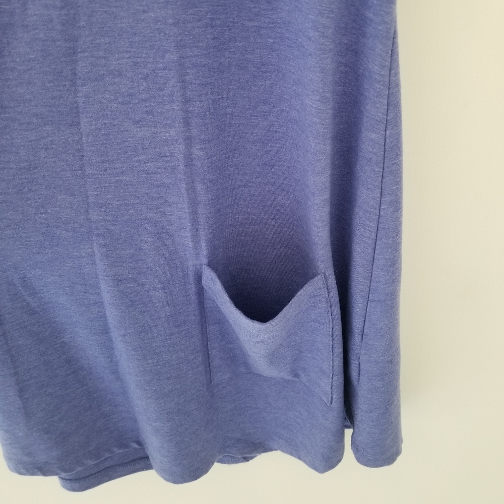 LOGO Lori Goldstein Heathered Periwinkle & Teal Sleeveless Rib Knit Tank Size XS - Picture 4 of 8